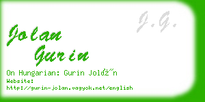 jolan gurin business card